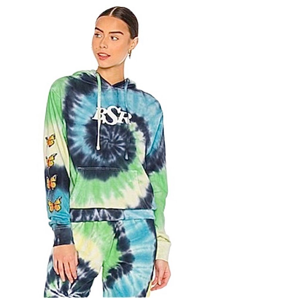 NIP By Samii Ryan Blue Tie Dye Butterfly Growth Hooded Sweatshirt Size Large